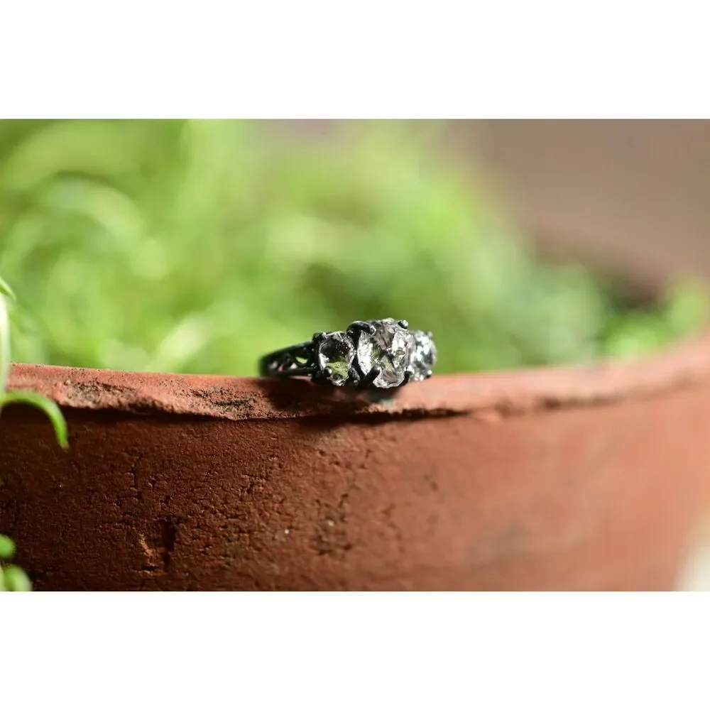 Raw stone jewelry, Lake County diamond engagement ring